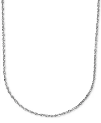 Italian Gold Perfectina 18" Chain Necklace (1-1/3mm) in 14k White Gold