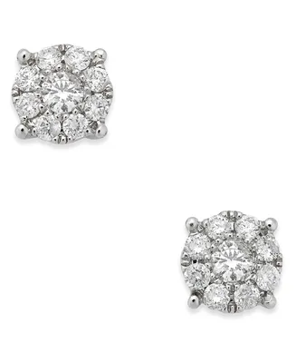 Diamond Cluster Stud Earrings (1/4 ct. t.w.) in 14k White Gold