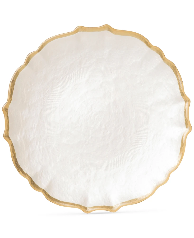 Vietri Pastel Glass Collection White Salad Plate