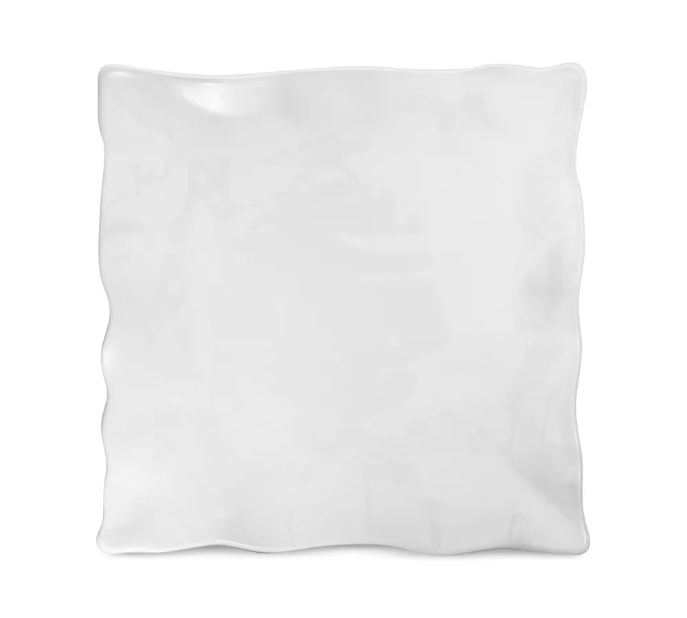 Q Squared White Ruffle Melamine Square Platter