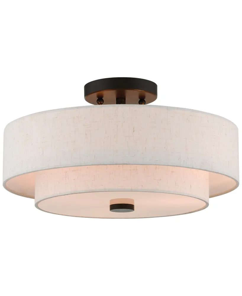 Livex Claremont 3-Light Semi Flush Mount