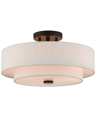 Livex Claremont 3-Light Semi Flush Mount