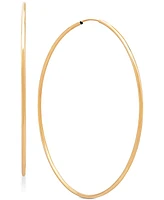 Polished Continuous Hoop Earrings in 14k Gold (2-3/8")