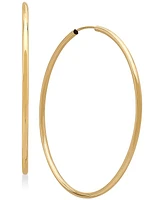 Polished Continuous Hoop Earrings in 14k Gold