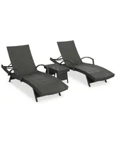 Brandon Outdoor Chaise Lounge & Side Table 3-Pc. Set