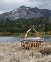 Picnic Time Country Navy & White Striped Picnic Basket