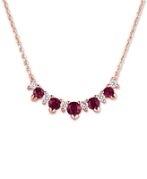 Ruby (3/4 ct. t.w.) & Diamond (1/5 ct. t.w.) 17" Collar Necklace in 14k Rose Gold