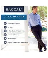 Haggar Men's Cool 18 Pro Classic-Fit Expandable Waist Pleated Stretch Dress Pants