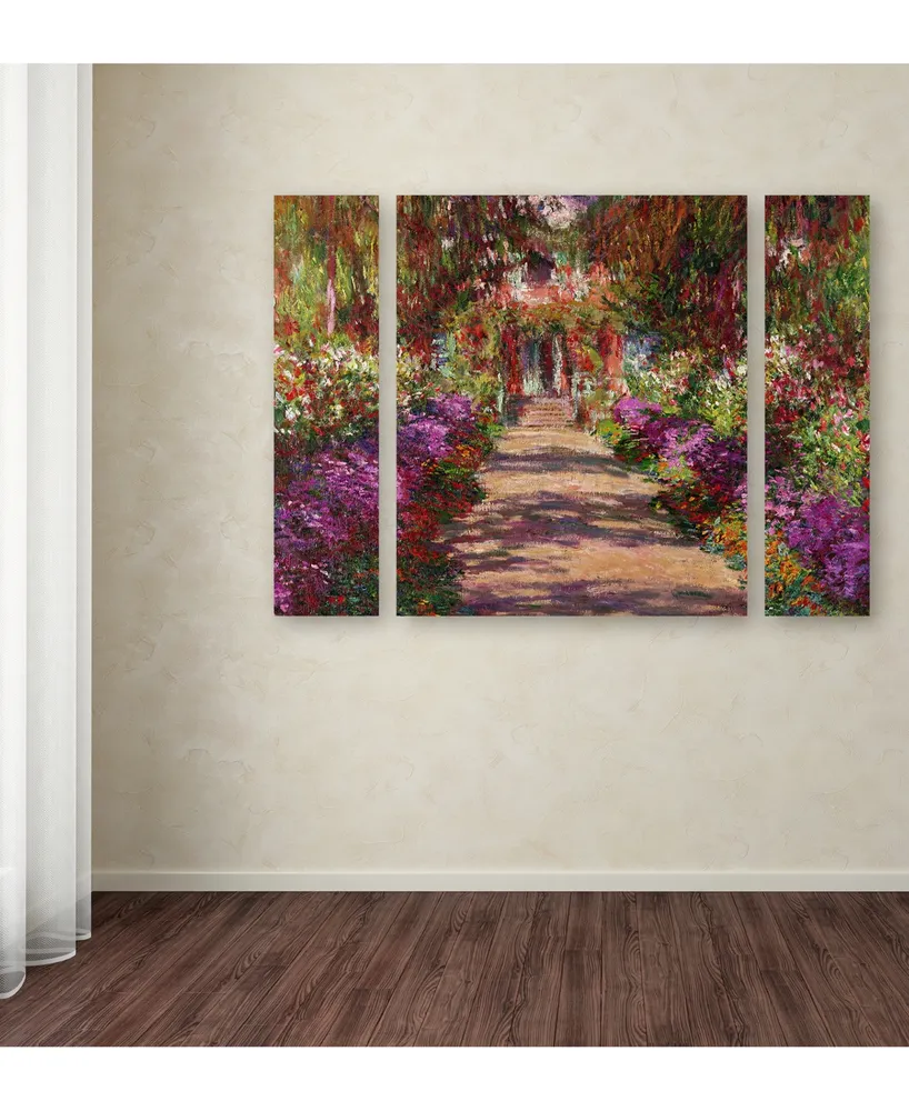 Claude Monet 'A Pathway in Monet's Garden' Large Multi