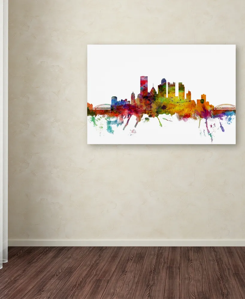 Michael Tompsett 'Pittsburgh Pennsylvania Skyline' Canvas Art