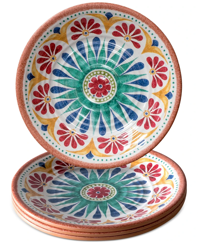 TarHong Rio Medallion Melamine Salad Plates, Set of 6