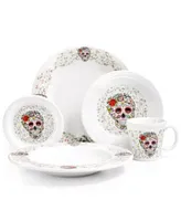 Fiesta Skull Vines White Dinnerware Set