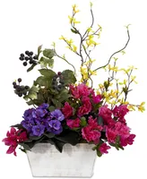 Nearly Natural Mixed Floral Planter Silk Arrangement