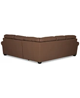 Orid 2-Pc. "L"-Shaped Leather Roll Arm Sectional , Created for Macy's