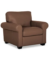 Orid 36" Leather Roll Arm Chair, Created for Macy's