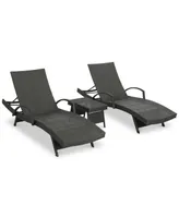 Brandon Outdoor Chaise Lounge & Side Table 3-Pc. Set