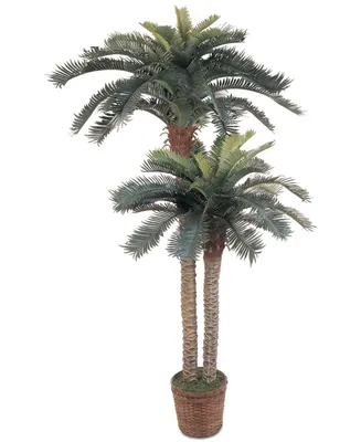 Nearly Natural 6' & 4' Sago Palm Double-Potted Artificial Tree