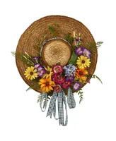 Nearly Natural Mixed Flower Hat Wreath