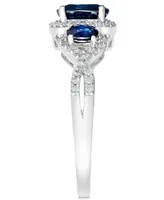 Sapphire (1-1/3 ct. t.w.) & Diamond (1/4 3-Stone Ring 14k Gold (Also Ruby, Emerald Tanzanite)