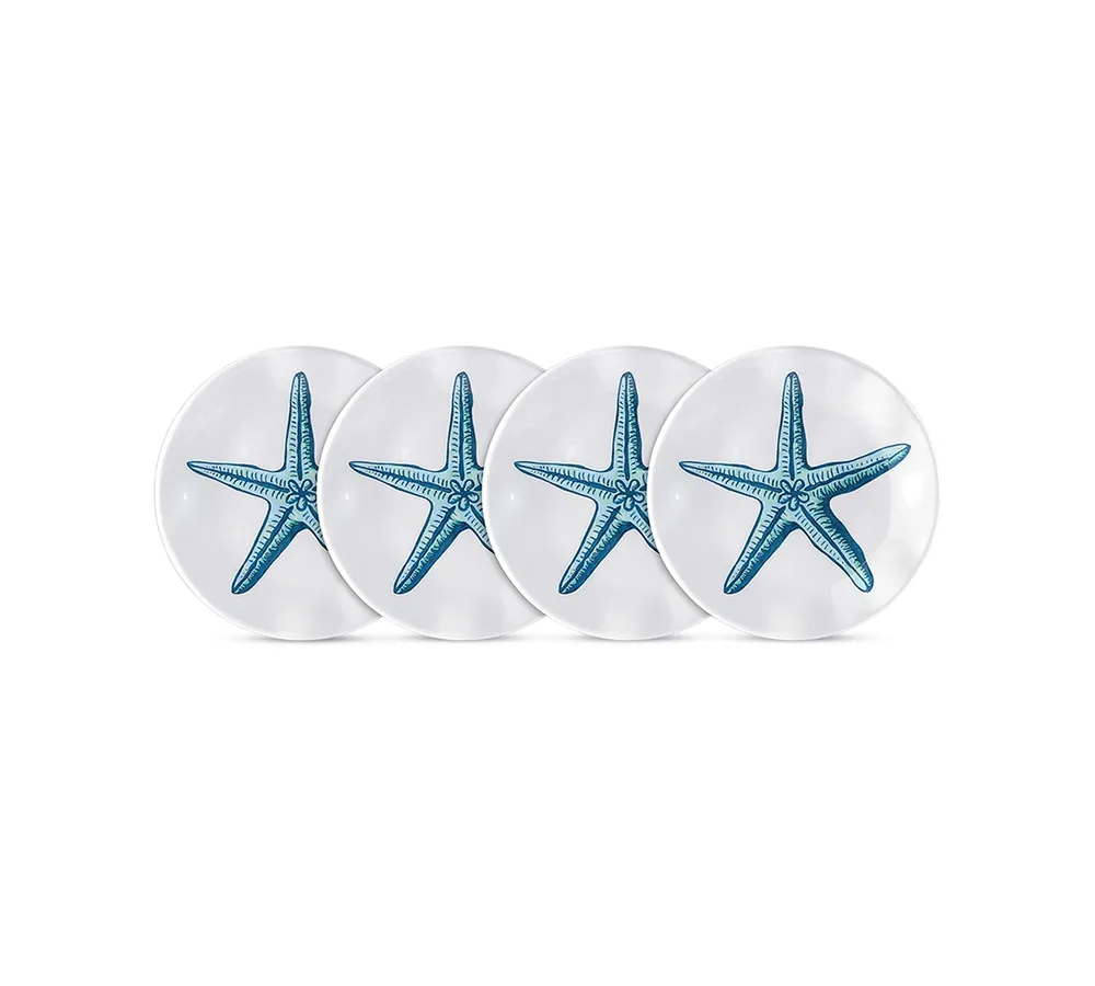 Q Squared Captiva 4-Pc. Melamine 5.5" Appetizer Plate Set