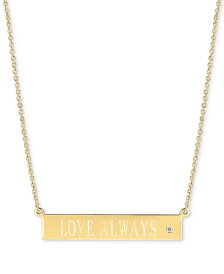 Sarah Chloe Diamond Accent "Love Always" Pendant Necklace, 16" + 2" extender