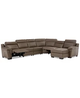 Julius Ii 150" 6-Pc. Leather Chaise Sectional Sofa With 2 Power Recliners, Headrests & Usb Outlet, Created for Macy's