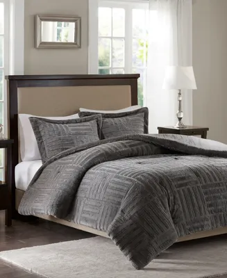 Madison Park Arctic 3-Pc. Faux Fur Comforter Set, King/California King