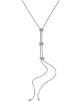 I.n.c. International Concepts Silver-Tone Pave Rondelle Bead Lariat Necklace, 19" + 3" extender, Created for Macy's