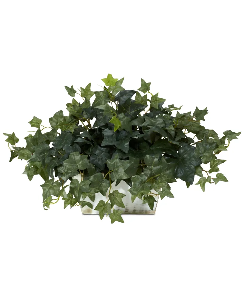 Nearly Natural Puff Ivy Artificial Plant in Stone Planter