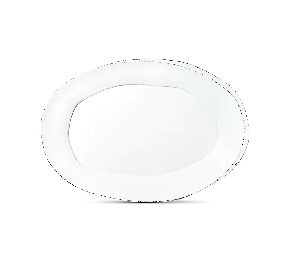 Vietri Lastra Collection White Small Oval Platter