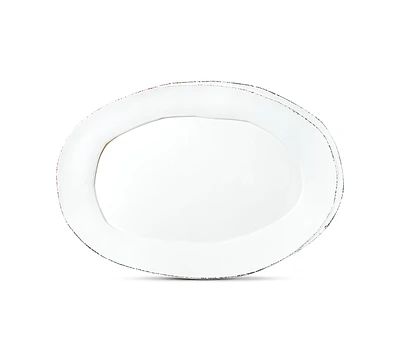 Vietri Lastra Collection White Small Oval Platter