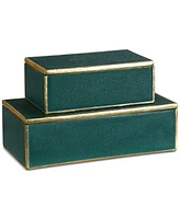 Uttermost Set of 2 Karis Emerald Green Boxes