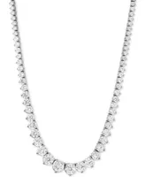 Diamond Fancy 17" Collar Tennis Necklace (15 ct. t.w.) in 14k White Gold