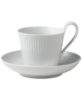 Royal Copenhagen White Fluted High Handle Cup & Saucer