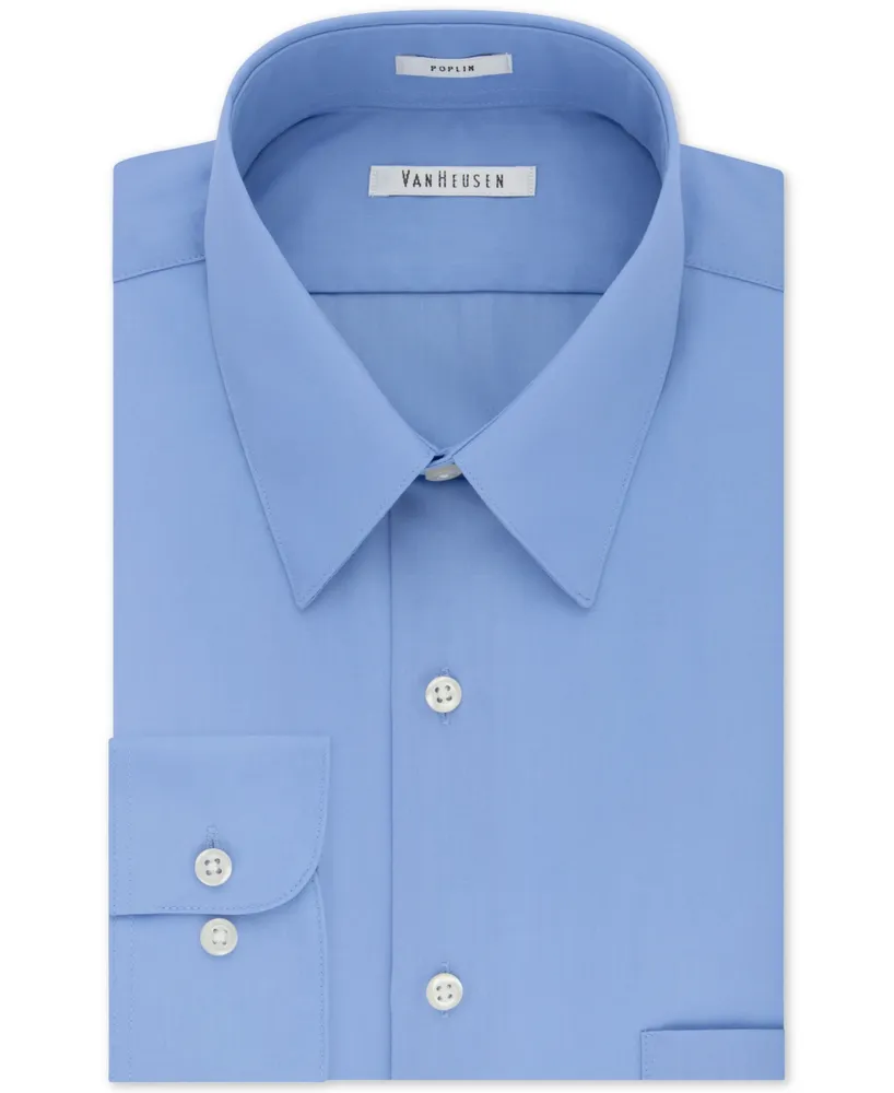 Van Heusen Men's Classic-Fit Point Collar Poplin Dress Shirt