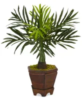 Nearly Natural 3-Pc. 16.5" Assorted Mini Palm Artificial Tree Set in Planters