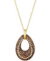 Le Vian Chocolatier Diamond Open Teardrop Pendant Necklace (1-9/10 ct. t.w.) in 14k Gold