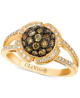 Le Vian Chocolatier Diamond Halo Cluster Ring (3/4 ct. t.w.) in 14k Gold