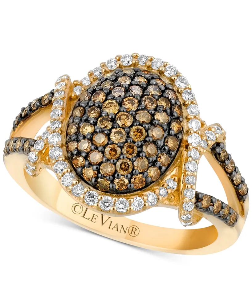 Le Vian Chocolatier Diamond Oval Cluster Ring (1 ct. t.w.) in 14k Gold