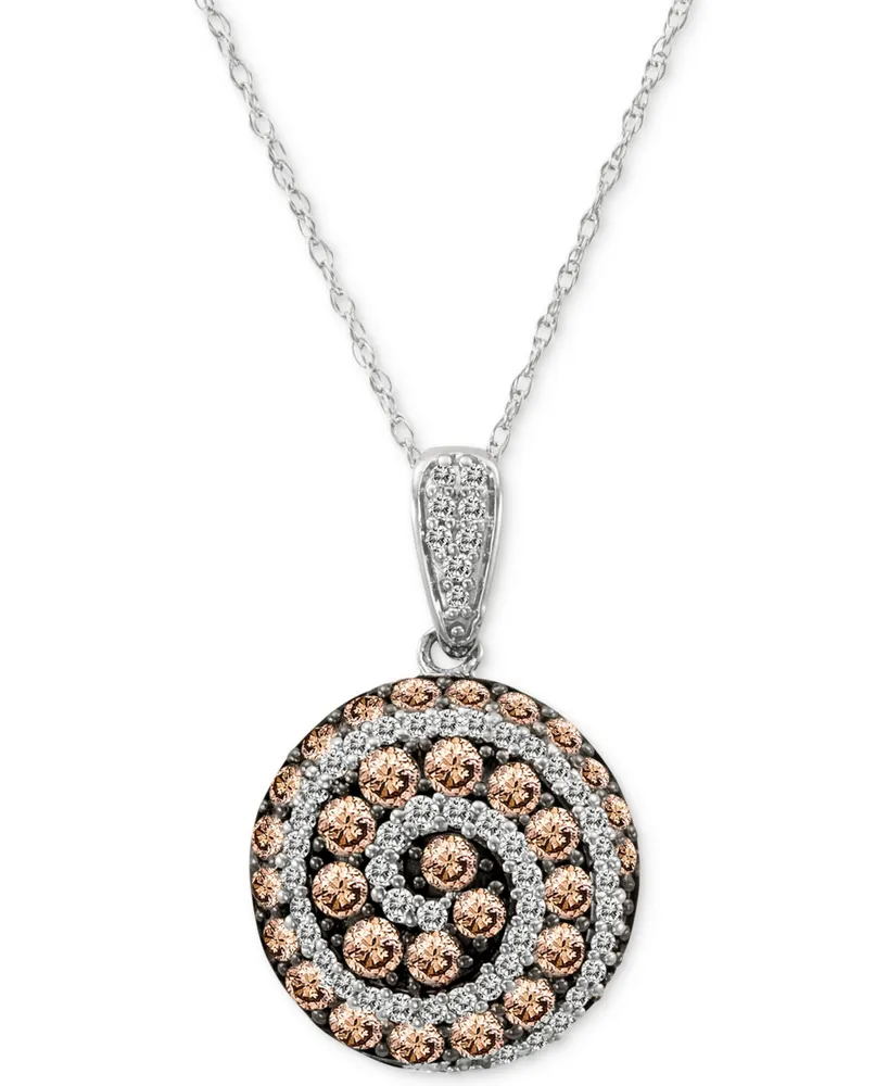 Le Vian Chocolatier Diamond Spiral 18" Pendant Necklace (1-1/4 ct. t.w.) in 14k White Gold