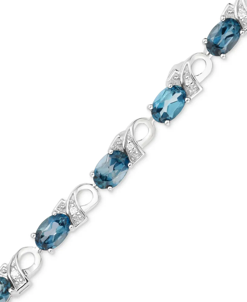London Blue Topaz (7-1/2 ct. t.w.) & Diamond Accent Bracelet in Sterling Silver