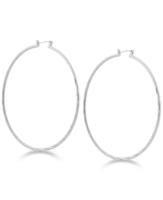 Guess 2 3/4" Textured Large Hoop Earrings