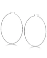 Guess 2 3/4" Textured Large Hoop Earrings