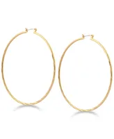 Guess 2 3/4" Textured Large Hoop Earrings