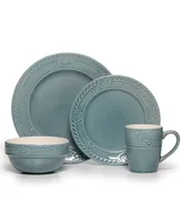 Pfaltzgraff 16-Pc. Antigua Blue Dinnerware Set