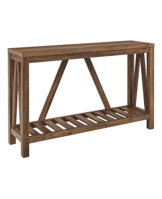 52" A-Frame Rustic Entry Console Table - Rustic Oak