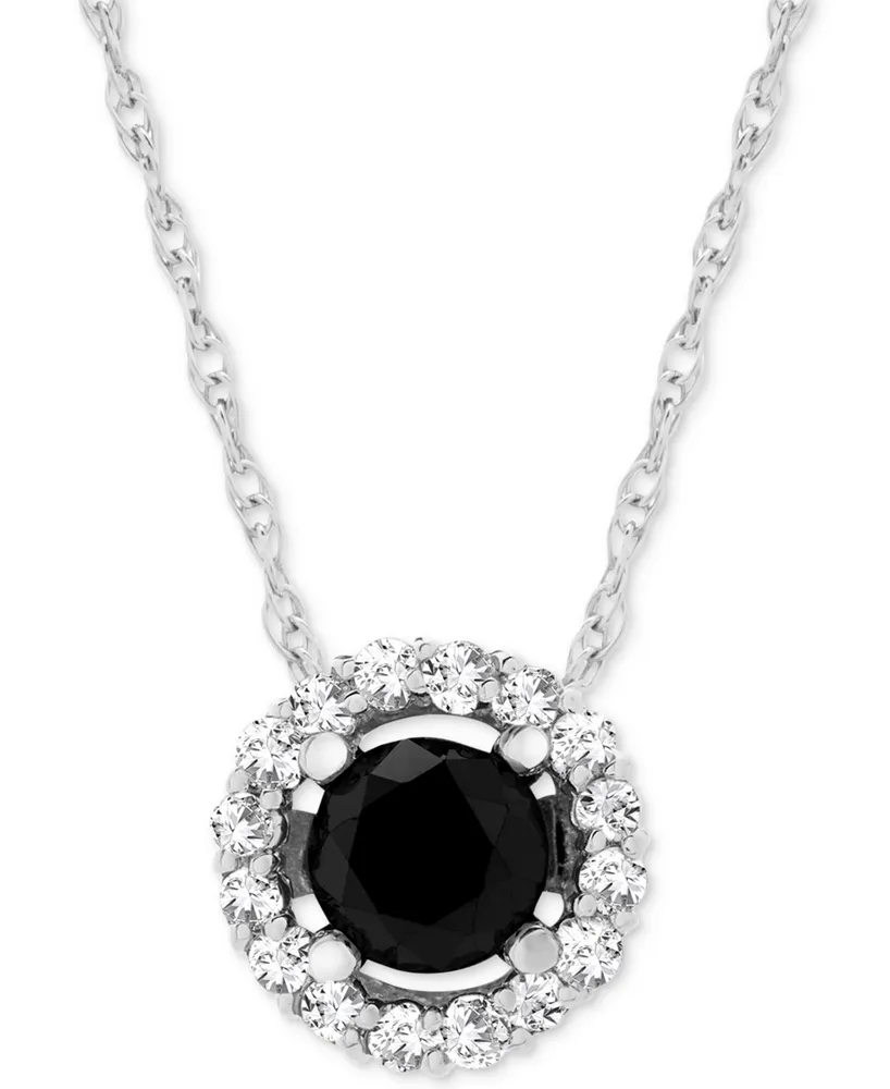 Wrapped in Love Diamond Halo 18" Pendant Necklace (1 ct. t.w.) in 14k White Gold, Created for Macy's