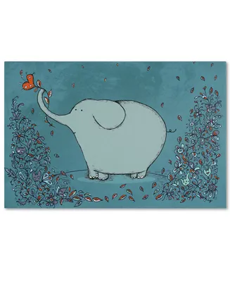Trademark Global Carla Martell 'Garden Elephant' 12" x 19" Canvas Art Print