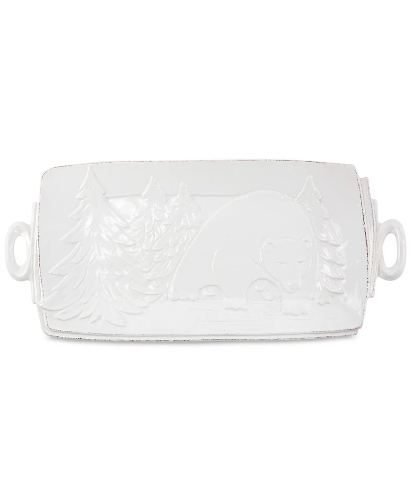 Vietri Lastra Winterland Stoneware Rectangular Platter