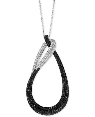 Effy Diamond Loop 18" Pendant Necklace (1 ct. t.w.) in 14k White Gold